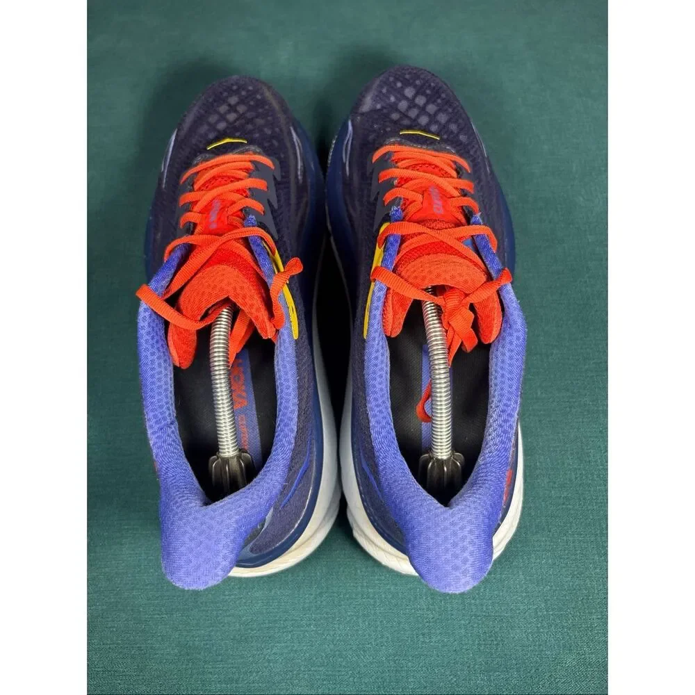 Hoka Clifton 9 Blue Orange Yellow Men's Running Shoes Size 13 D 1127895-BBDGB